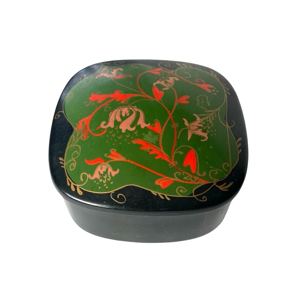 Vintage Box from USSR | Metal Lacquer Ring Box